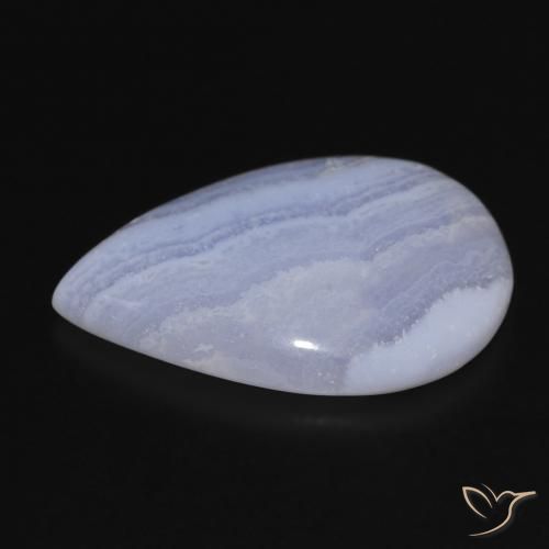 Calcedonia Azul púrpura claro natural de 17.18 ct, En forma de pera, Opaco
