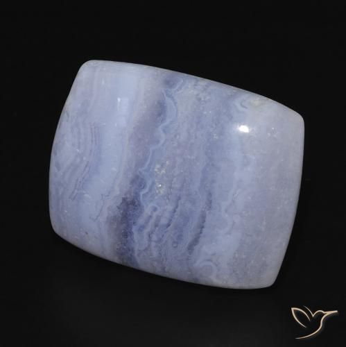 Calcedonia Azul púrpura claro natural de 15.90 ct, Forma Cojín, Opaco