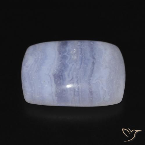 Calcedonia Azul púrpura claro natural de 15.90 ct, Forma Cojín, Opaco