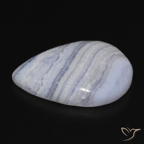 Calcedonia Azul cielo claro natural de 19.83 ct, En forma de pera, Opaco