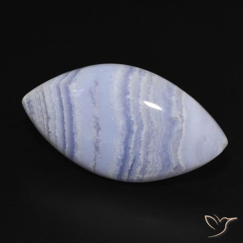Calcedonia Azul violeta natural de 22.29 ct, Marquesa, Opaco