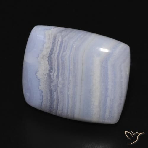 Calcedonia Azul púrpura claro natural de 22.40 ct, Forma Cojín, Opaco