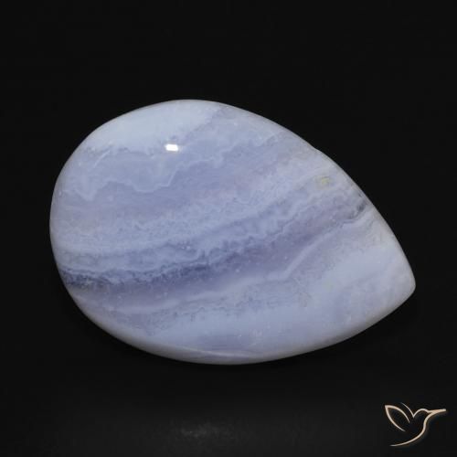 Calcedonia Azul claro natural de 14.73 ct, En forma de pera, Opaco