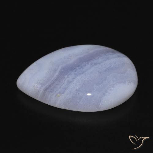 Calcedonia Azul claro natural de 14.73 ct, En forma de pera, Opaco