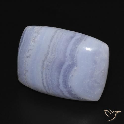Calcedonia Azul violeta natural de 19.25 ct, Forma Cojín, Opaco