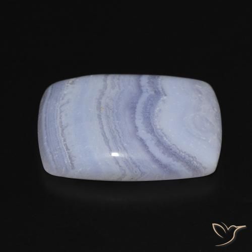 Calcedonia Azul violeta natural de 19.25 ct, Forma Cojín, Opaco
