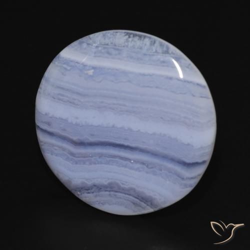Calcedonia Azul púrpura natural de 18.92 ct, Redondo, Opaco