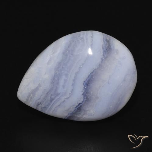 11.83ct Natural Azul violeta Calcedonia, En forma de pera, Opaco