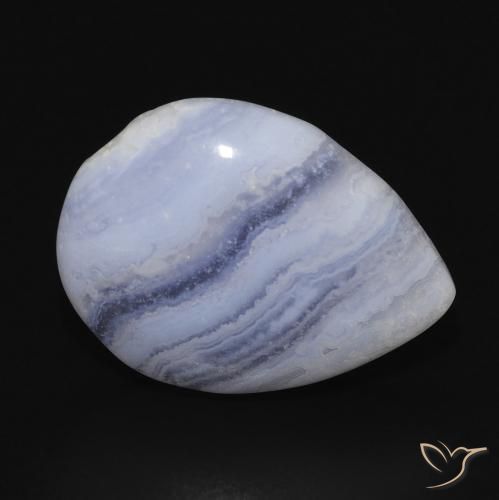 Calcedonia Azul violeta natural de 11.83 ct, En forma de pera, Opaco