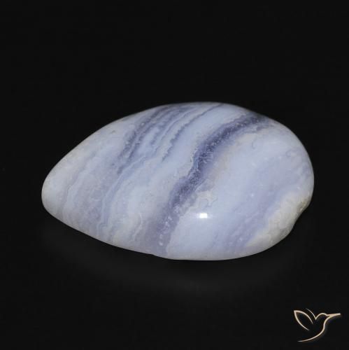 Calcedonia Azul violeta natural de 11.83 ct, En forma de pera, Opaco