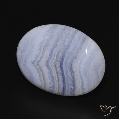 Calcedonia Azul púrpura claro natural de 13.27 ct, Ovalada, Opaco