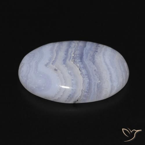 Calcedonia Azul púrpura claro natural de 13.27 ct, Ovalada, Opaco