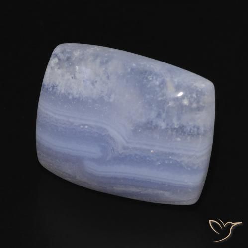 Calcedonia Azul púrpura claro natural de 15.63 ct, Forma Cojín, Opaco