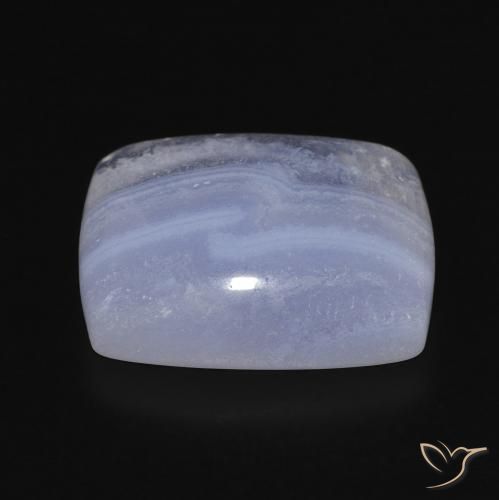 Calcedonia Azul púrpura claro natural de 15.63 ct, Forma Cojín, Opaco
