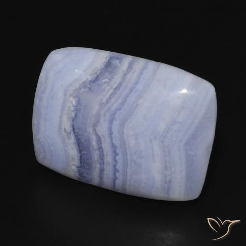 Calcedonia Azul violeta natural de 19.70 ct, Forma Cojín, Opaco