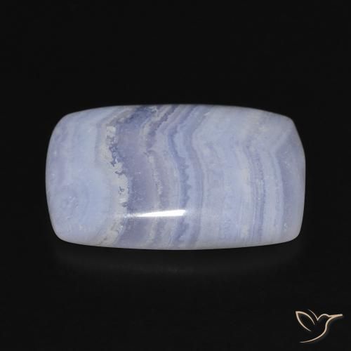 Calcedonia Azul violeta natural de 19.70 ct, Forma Cojín, Opaco