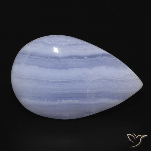 Calcedonia Azul violeta natural de 16.29 ct, En forma de pera, Opaco