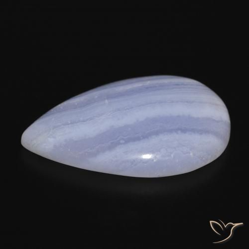 Calcedonia Azul violeta natural de 16.29 ct, En forma de pera, Opaco