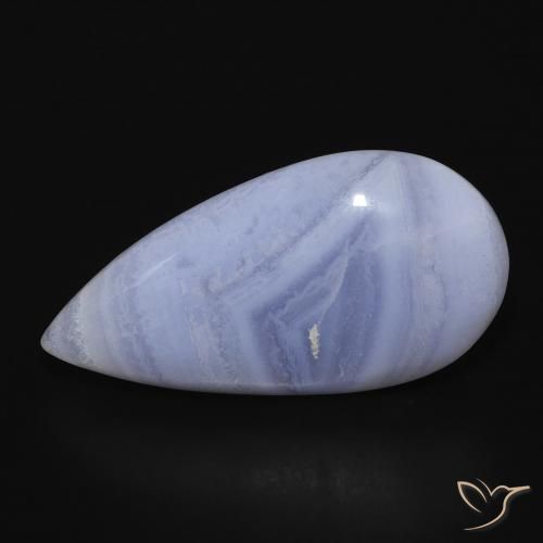13.03ct Natural Azul púrpura claro Calcedonia, En forma de pera, Opaco