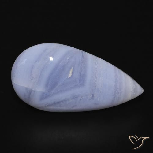 Calcedonia Azul púrpura claro natural de 13.03 ct, En forma de pera, Opaco