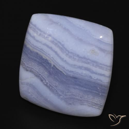 Calcedonia Azul púrpura claro natural de 24.49 ct, Forma Cojín, Opaco