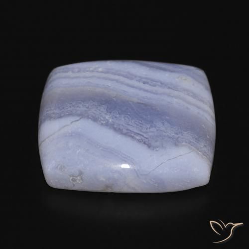 Calcedonia Azul púrpura claro natural de 24.49 ct, Forma Cojín, Opaco
