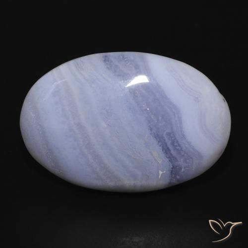 21.17ct Natural Azul violeta Calcedonia, Ovalada, Opaco