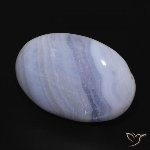 Calcedonia Azul violeta natural de 21.17 ct, Ovalada, Opaco