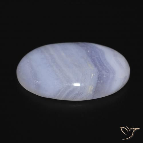 Calcedonia Azul violeta natural de 21.17 ct, Ovalada, Opaco