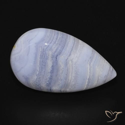 Calcedonia Azul claro natural de 16.09 ct, En forma de pera, Opaco