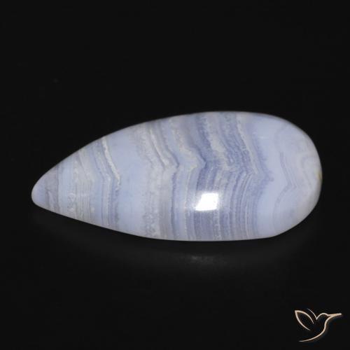 Calcedonia Azul claro natural de 16.09 ct, En forma de pera, Opaco