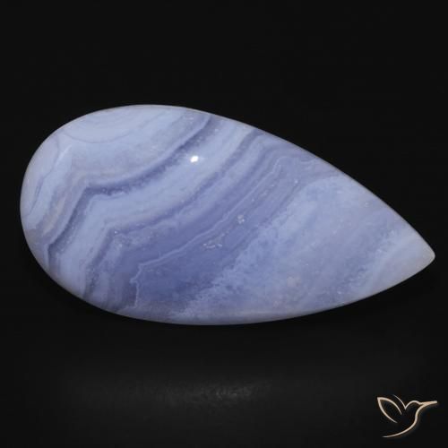 26.46ct Natural Azul claro Calcedonia, En forma de pera, Opaco