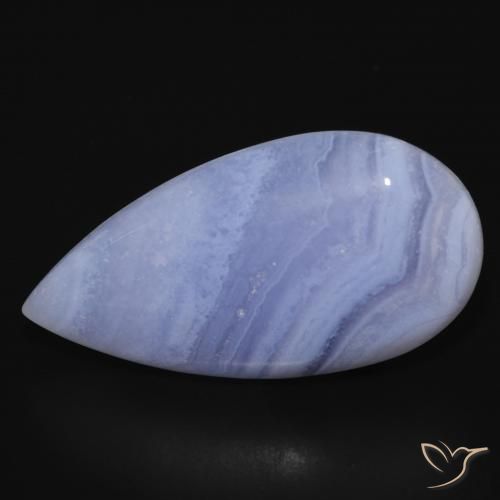 Calcedonia Azul claro natural de 26.46 ct, En forma de pera, Opaco