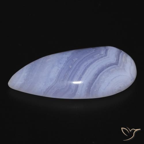 Calcedonia Azul claro natural de 26.46 ct, En forma de pera, Opaco