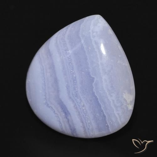 Calcedonia Azul claro natural de 17.84 ct, En forma de pera, Opaco