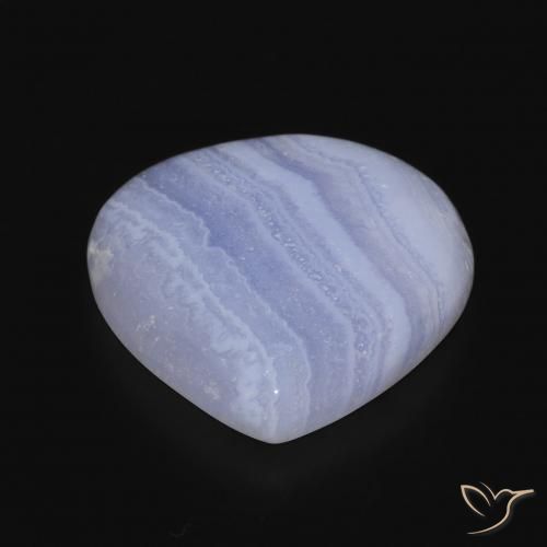 Calcedonia Azul claro natural de 17.84 ct, En forma de pera, Opaco