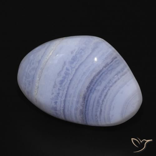 Calcedonia Azul claro natural de 13.45 ct, En forma de pera, Opaco