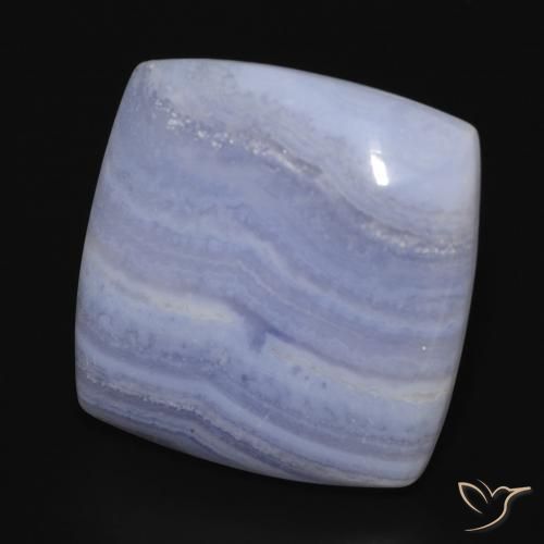 Calcedonia Azul violeta natural de 21.68 ct, Forma Cojín, Opaco