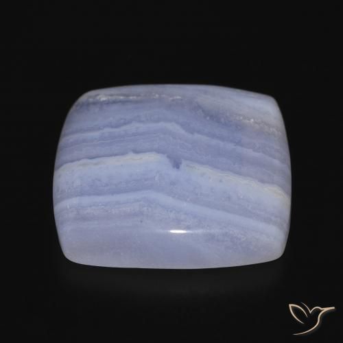 Calcedonia Azul violeta natural de 21.68 ct, Forma Cojín, Opaco