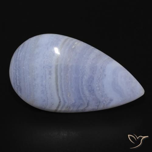 Calcedonia Azul violeta natural de 17.74 ct, En forma de pera, Opaco