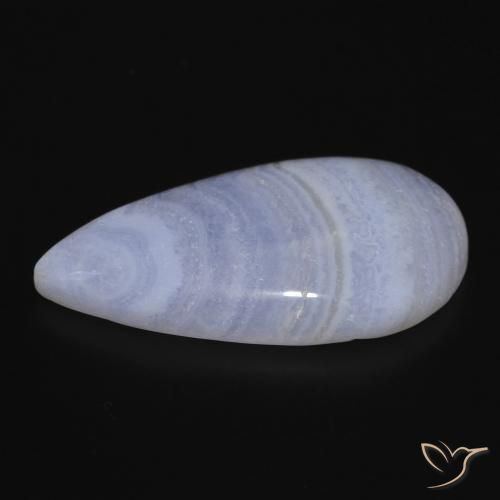 Calcedonia Azul violeta natural de 17.74 ct, En forma de pera, Opaco