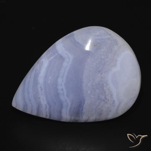 21.94ct Natural Azul violeta Calcedonia, En forma de pera, Opaco