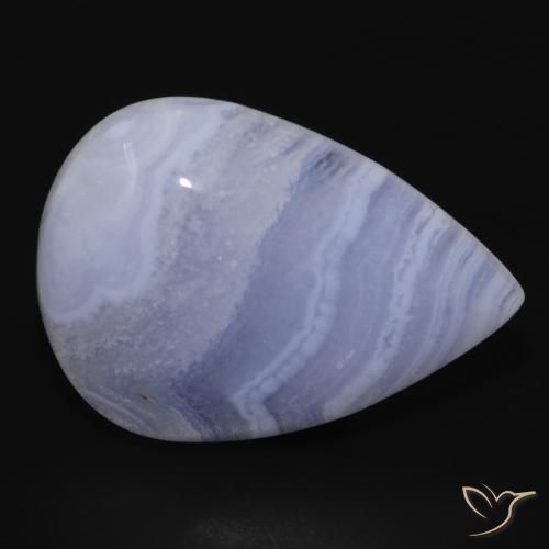 Calcedonia Azul violeta natural de 21.94 ct, En forma de pera, Opaco