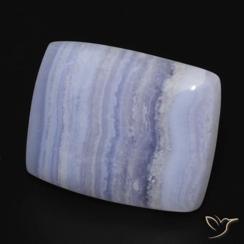 Calcedonia Azul púrpura claro natural de 20.03 ct, Forma Cojín, Opaco