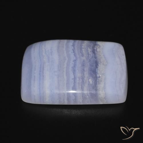 Calcedonia Azul púrpura claro natural de 20.03 ct, Forma Cojín, Opaco