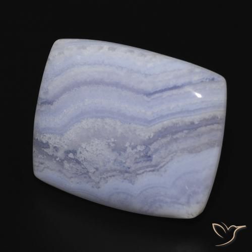 Calcedonia Azul violeta natural de 25.10 ct, Forma Cojín, Opaco