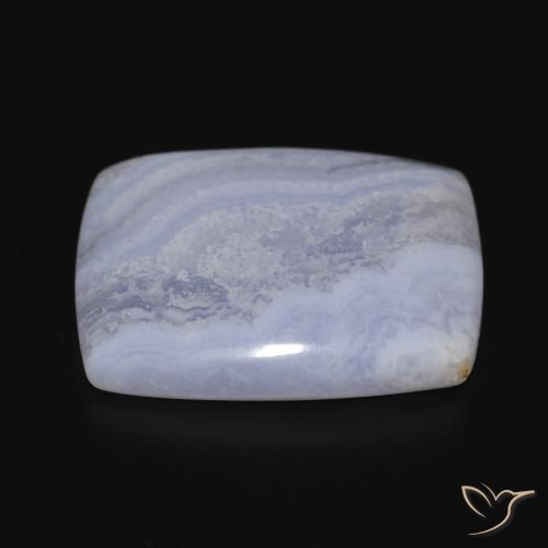 Calcedonia Azul violeta natural de 25.10 ct, Forma Cojín, Opaco