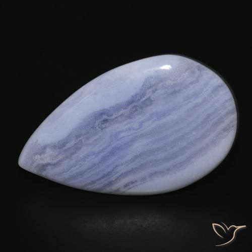 17.03ct Natural Azul violeta Calcedonia, En forma de pera, Opaco
