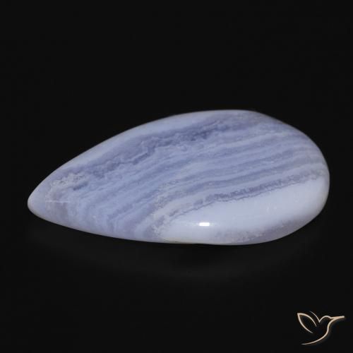Calcedonia Azul violeta natural de 17.03 ct, En forma de pera, Opaco