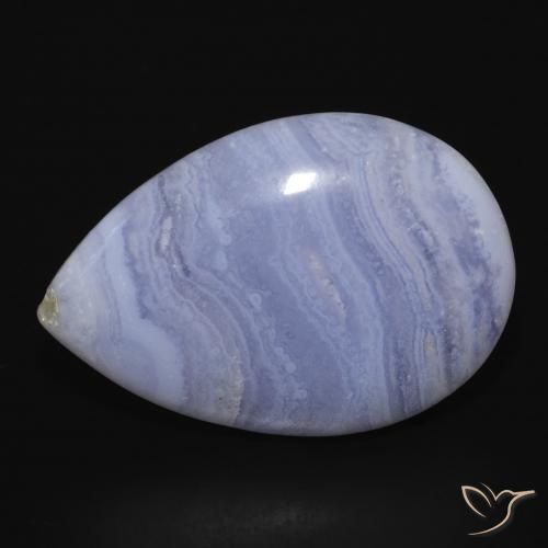 22.97ct Natural Azul violeta Calcedonia, En forma de pera, Opaco